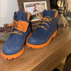 Timberland Blue and Orange Boots